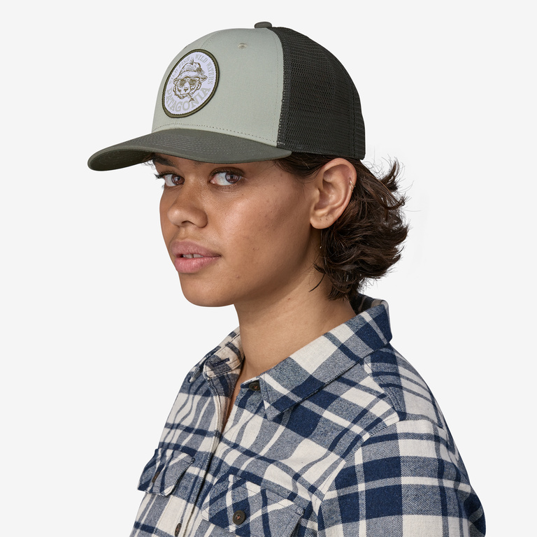 Patagonia Take a Stand Trucker Hat-Wild Grizz: Plume Grey